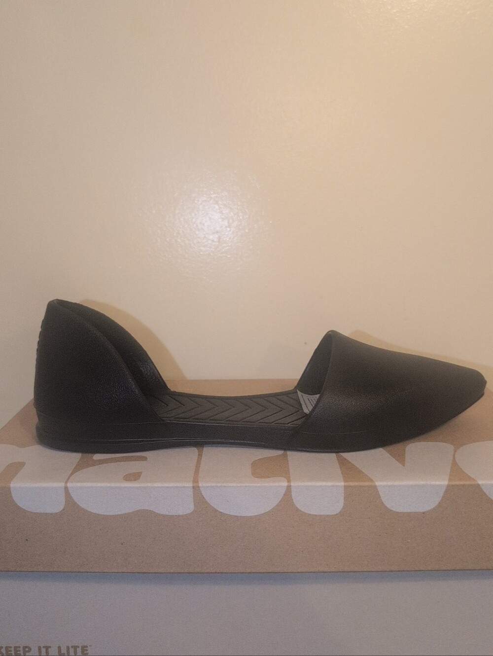 Women's NATIVE Black D'Orsay Flat Shoes SIZE 7 NIB